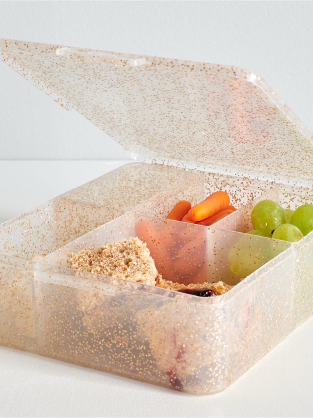 Pottery Barn Kids Confetti Glitter Divided Lunch Box Bento Container with Lid